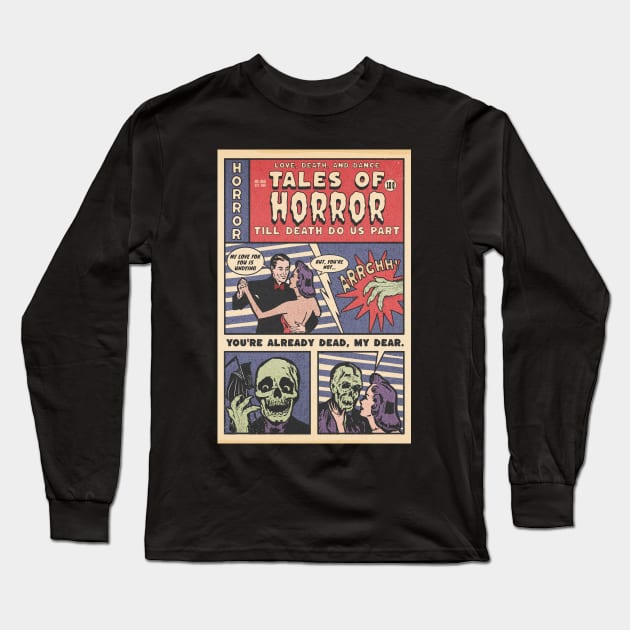 halloween comic, funny halloween comic, tales of Horror Funny Comics, funny comic Long Sleeve T-Shirt by BloomInOctober
